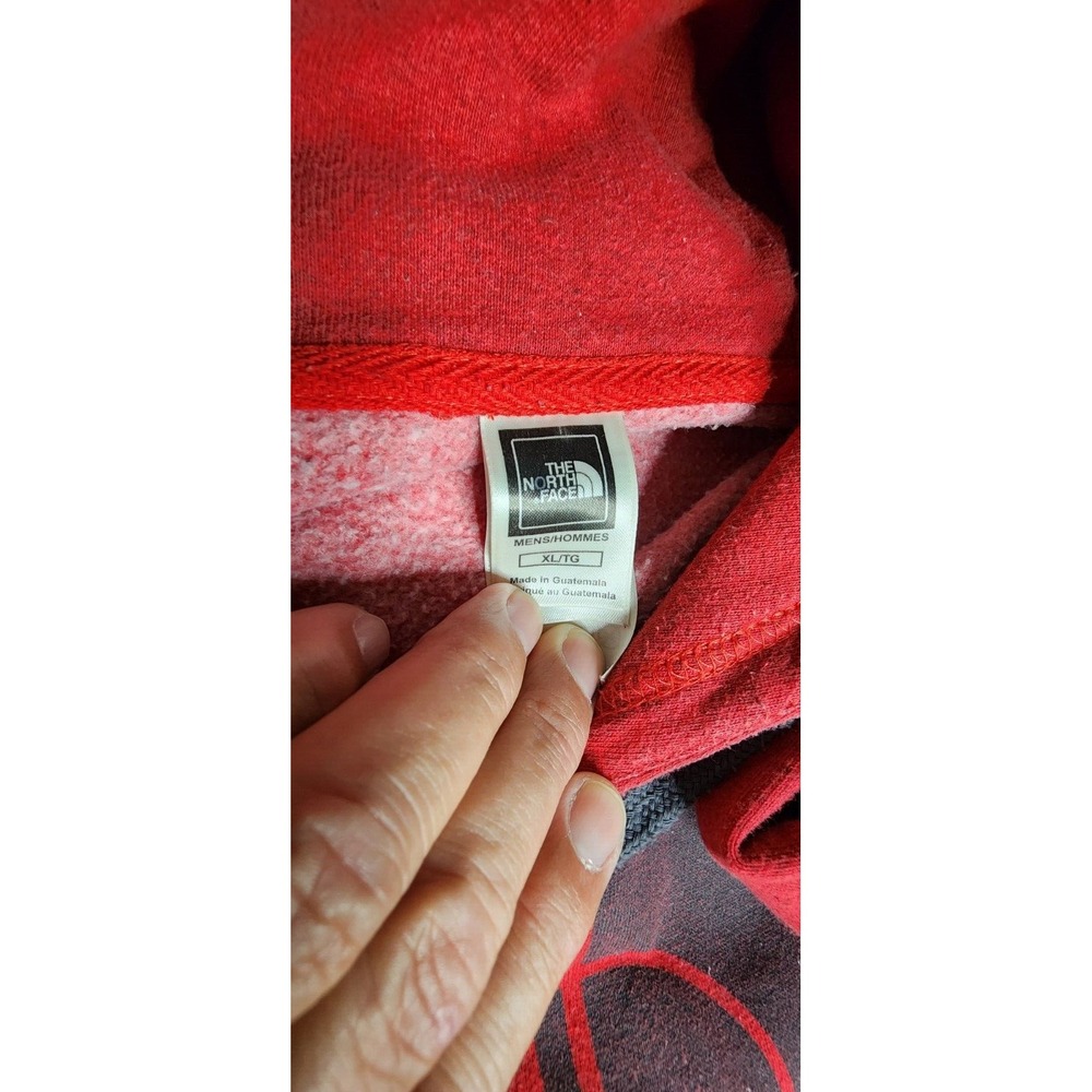 Men's The North Face Since 1968 Red Hooded Sweatshirt Long Sleeve Hoodie - XL/TG - Picture 5 of 5